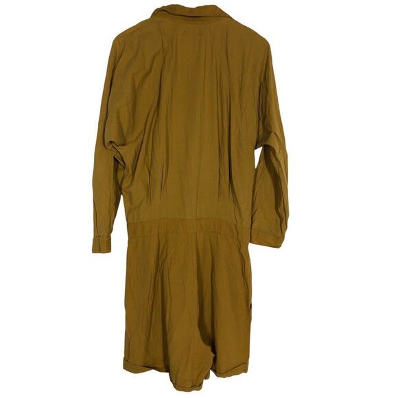 Paradised Valentina Romper Cotton Long Sleeve Button Front Blouson Yellow XL - Picture 5 of 14